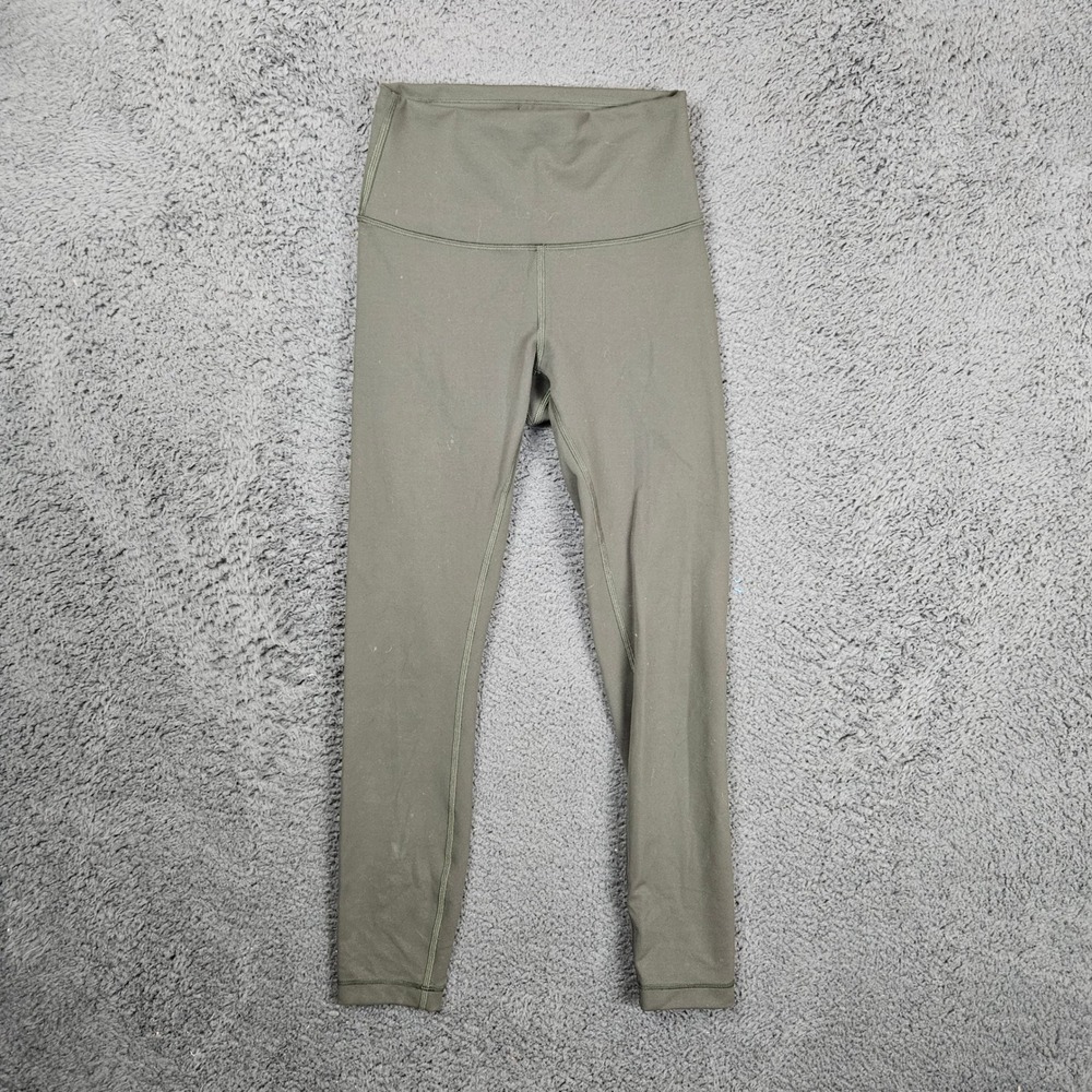 Lululemon Align High Rise Crop Leggings Size‎ 4 Olive Green Athletic Yoga Pants